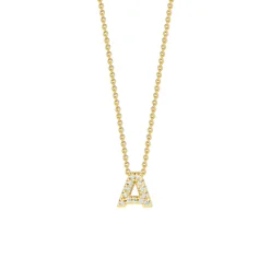 Josephs Jewelers Necklaces And Pendants>18K Yellow Gold Diamond “A” Necklace