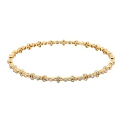 Josephs Jewelers Bracelets>18K Yellow Gold Diamond Bezel Bangle