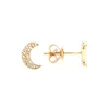 Josephs Jewelers Earrings>14K Yellow Gold Diamond Crescent Moon Earrings