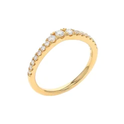 Josephs Jewelers Wedding Bands For Women>14K Yellow Gold Diamond Curved Wedding Band