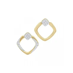 Josephs Jewelers Earrings>14K Yellow Gold Diamond Day to Night Convertible Earrings