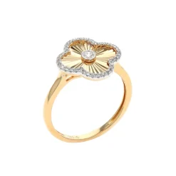 Josephs Jewelers Rings>14K Yellow Gold Diamond Flower Ring
