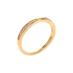 Josephs Jewelers Wedding Bands For Women>14K Yellow Gold Diamond Pinched Center Wedding Band