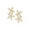 Josephs Jewelers Earrings>14K Yellow Gold Double Star Diamond Earrings