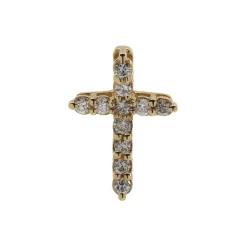 Josephs Jewelers Necklaces And Pendants>14K Yellow Gold Eleven Diamond Cross Pendant