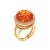 Josephs Jewelers Rings>14K Yellow Gold Fireball Citrine and Diamond Ring