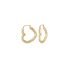 Josephs Jewelers Earrings>14K Yellow Gold Heart Hoop Earrings