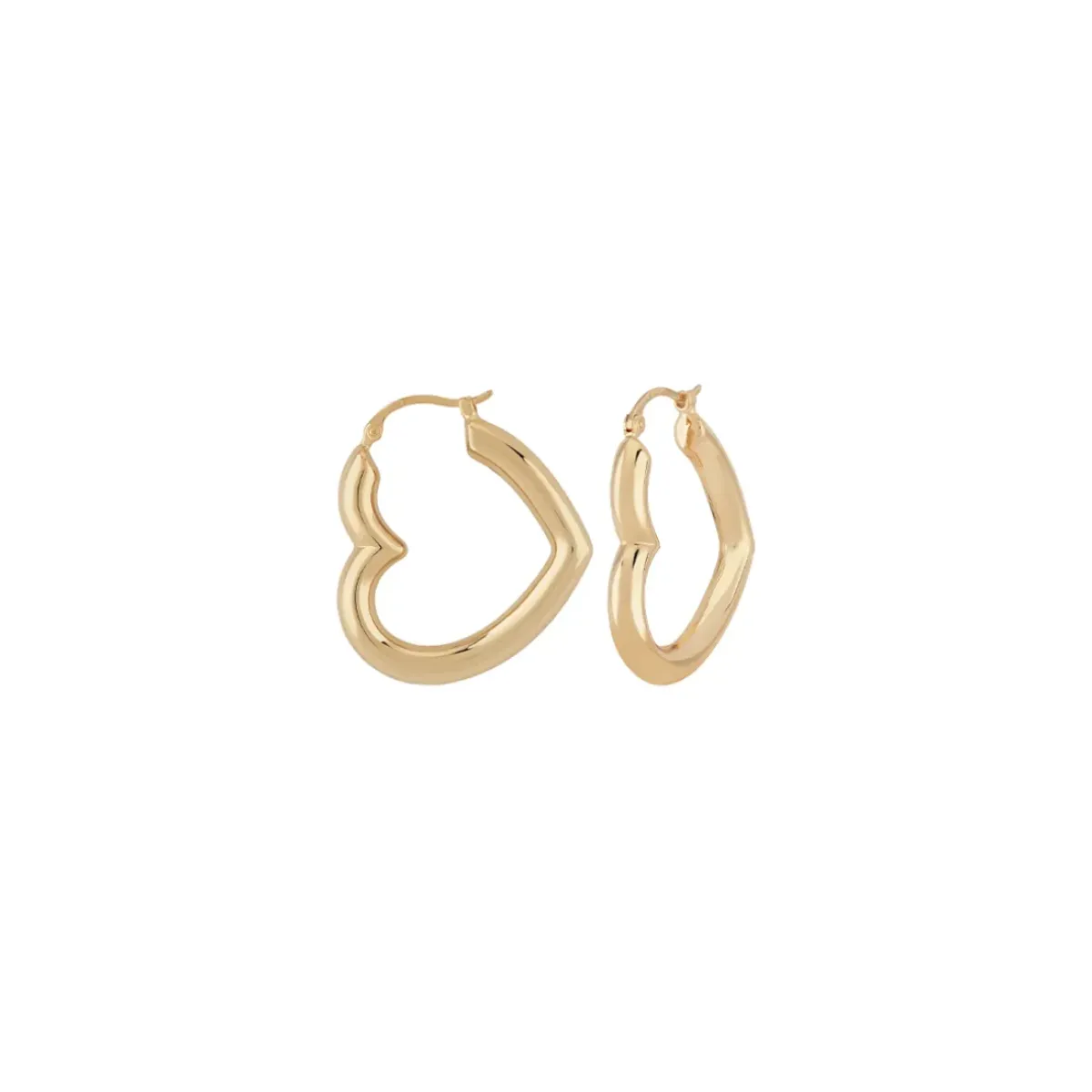 Josephs Jewelers Earrings>14K Yellow Gold Heart Hoop Earrings