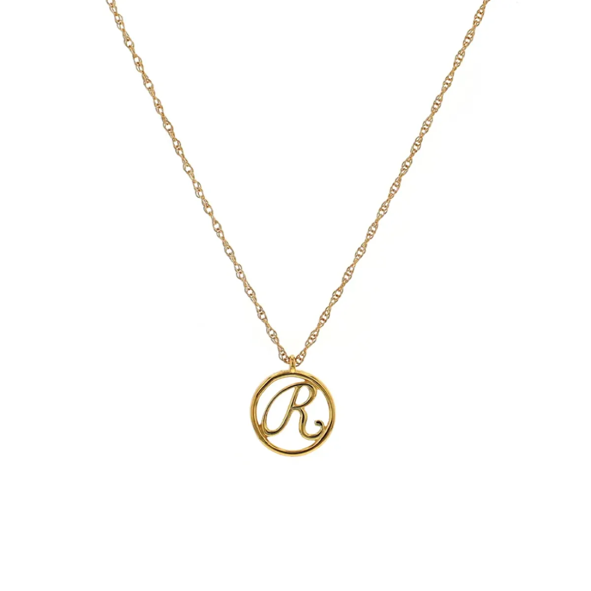 Josephs Jewelers Necklaces And Pendants>14K Yellow Gold Initial “R” Pendant with Chain