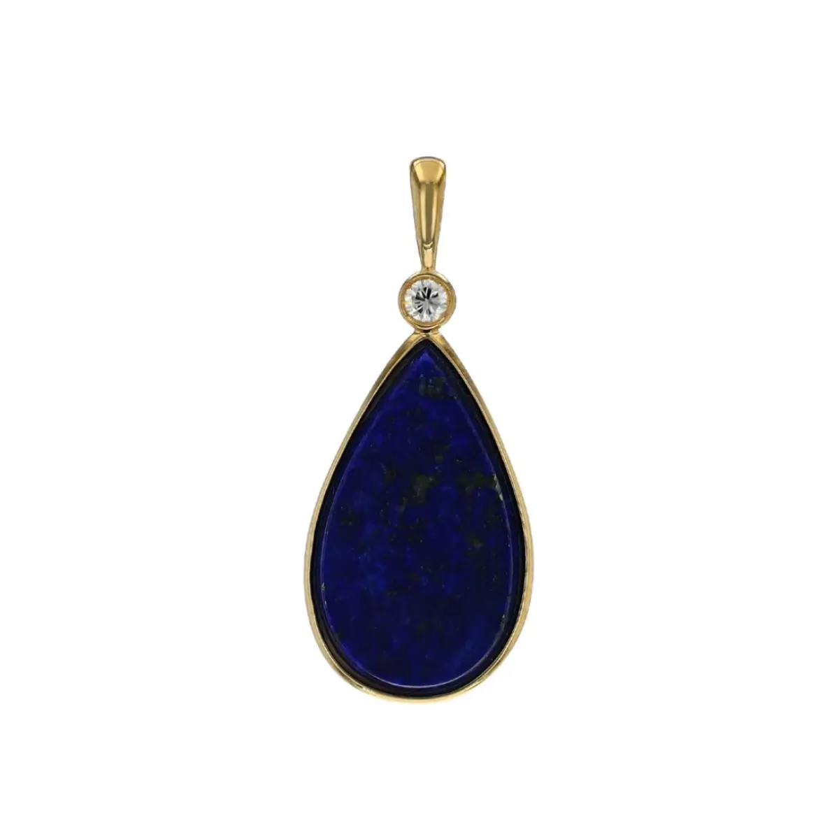 Josephs Jewelers Necklaces And Pendants>14K Yellow Gold Lapis and Diamond Pendant