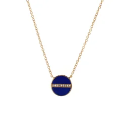 Josephs Jewelers Necklaces And Pendants>14K Yellow Gold Lapis and Diamond Necklace