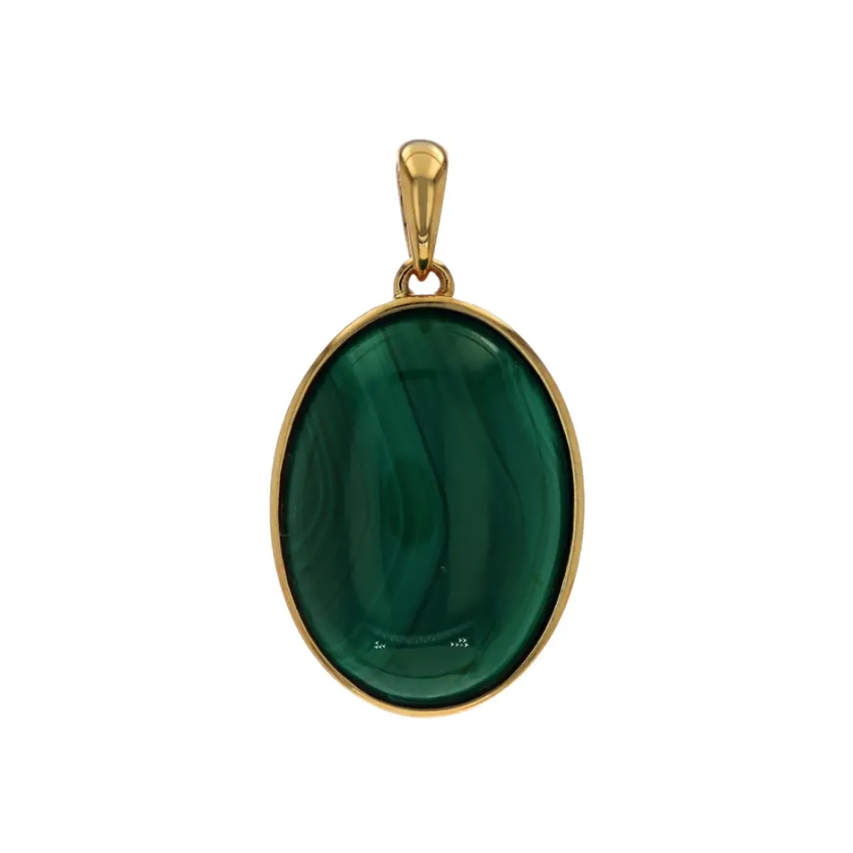 Josephs Jewelers Necklaces And Pendants>14K Yellow Gold Malachite Pendant