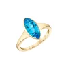 Josephs Jewelers Rings>14K Yellow Gold Marquise Blue Topaz Ring