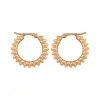 Josephs Jewelers Earrings>14K Yellow Gold Medium Ribbed Hoop Earrings