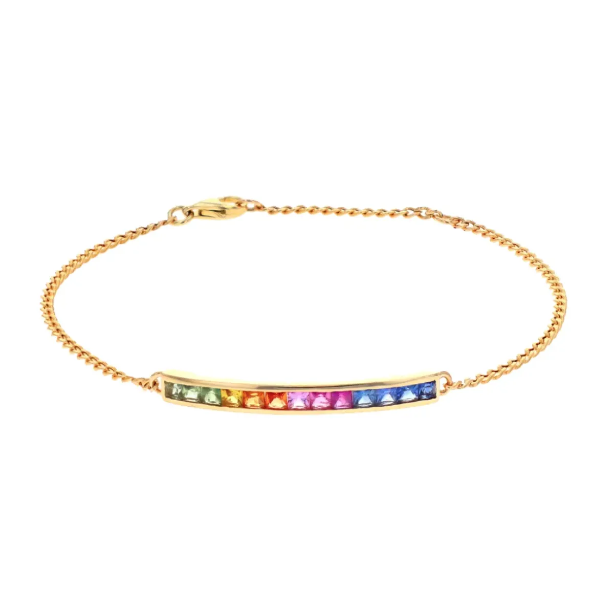 Josephs Jewelers Bracelets>14K Yellow Gold Multi-Colored Sapphire Bracelet