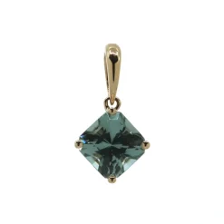 Josephs Jewelers Necklaces And Pendants>14K Yellow Gold Octagon Green Tourmaline Pendant
