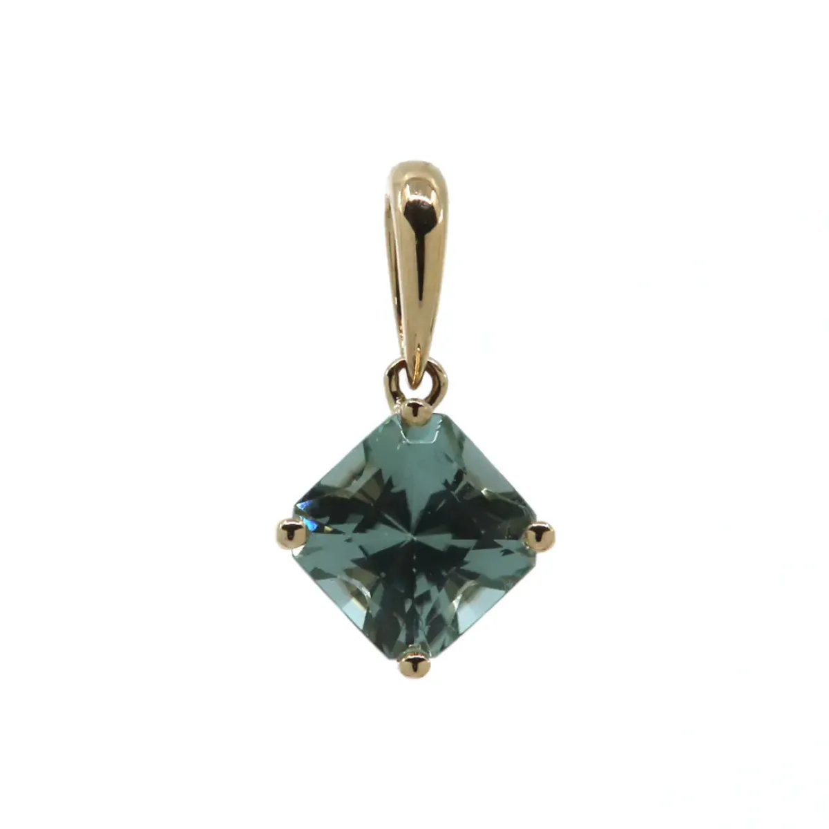Josephs Jewelers Necklaces And Pendants>14K Yellow Gold Octagon Green Tourmaline Pendant