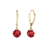 Josephs Jewelers Earrings>14K Yellow Gold Octagonal Garnet Dangle Earrings