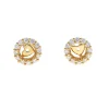 Josephs Jewelers Earrings>14K Yellow Gold Open Circle Diamond Earring Jackets