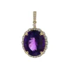 Josephs Jewelers Necklaces And Pendants>14K Yellow Gold Oval Amethyst and Diamond Pendant