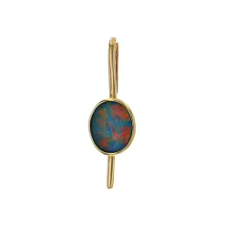 Josephs Jewelers Necklaces And Pendants>14K Yellow Gold Oval Australian Opal Doublet Pendant