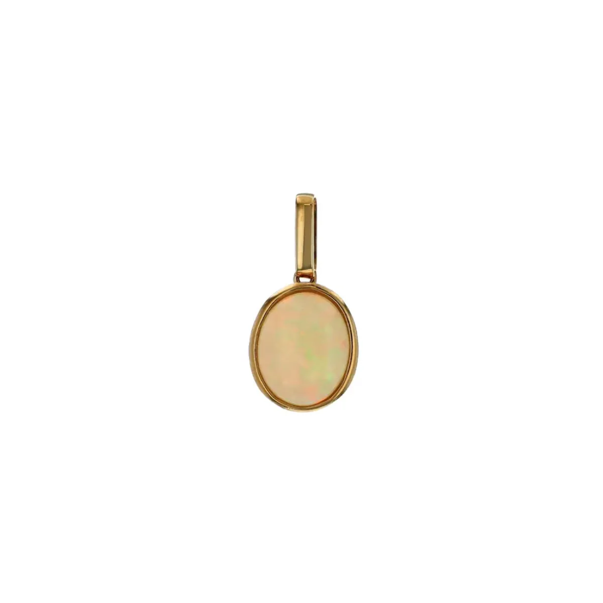 Josephs Jewelers Necklaces And Pendants>14K Yellow Gold Oval Australian Opal Pendant