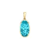 Josephs Jewelers Necklaces And Pendants>14K Yellow Gold Oval Blue Topaz Pendant
