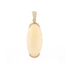 Josephs Jewelers Necklaces And Pendants>14K Yellow Gold Oval Opal and Diamond Pendant