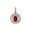 Josephs Jewelers Necklaces And Pendants>14K Yellow Gold Oval Ruby and Diamond Pendant