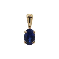 Josephs Jewelers Necklaces And Pendants>14K Yellow Gold Oval Sapphire Pendant