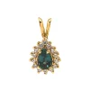 Josephs Jewelers Necklaces And Pendants>18K Yellow Gold Pear Alexandrite and Diamond Pendant