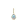 Josephs Jewelers Necklaces And Pendants>14K Yellow Gold Pear Australian Opal and Diamond Pendant