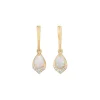 Josephs Jewelers Earrings>14K Yellow Gold Pear Australian Opal and Diamond Earrings