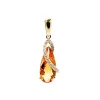 Josephs Jewelers Necklaces And Pendants>14K Yellow gold Pear Citrine and Diamond Dangle Pendant