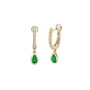 Josephs Jewelers Earrings>14K Yellow Gold Pear Emerald and Diamond Earrings
