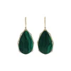 Josephs Jewelers Earrings>14K Yellow Gold Pear Malachite and Diamond Earrings