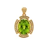 Josephs Jewelers Necklaces And Pendants>14K Yellow Gold Peridot and Diamond Halo Pendant