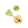 Josephs Jewelers Earrings>14K Yellow Gold Peridot Children’s Earrings