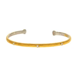 Josephs Jewelers Bracelets>24K Yellow Gold Plated Sterling Silver Baby Stockholm Cuff Bracelet