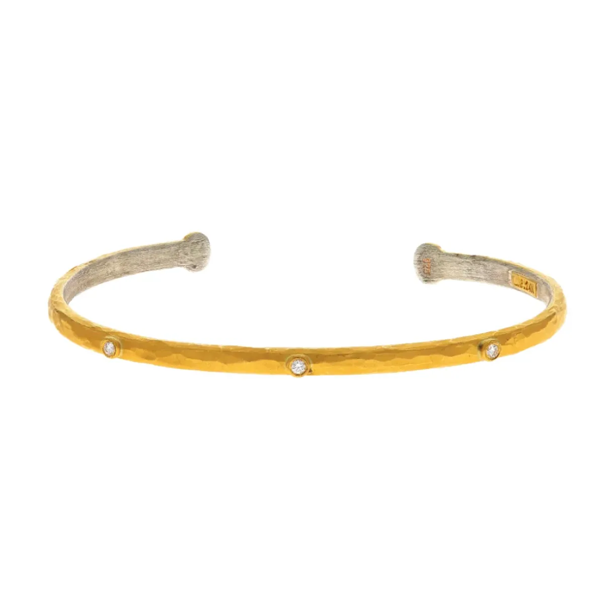 Josephs Jewelers Bracelets>24K Yellow Gold Plated Sterling Silver Baby Stockholm Cuff Bracelet