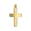 Josephs Jewelers Necklaces And Pendants>14K Yellow Gold Polished Front and Matte Back Cross Pendant