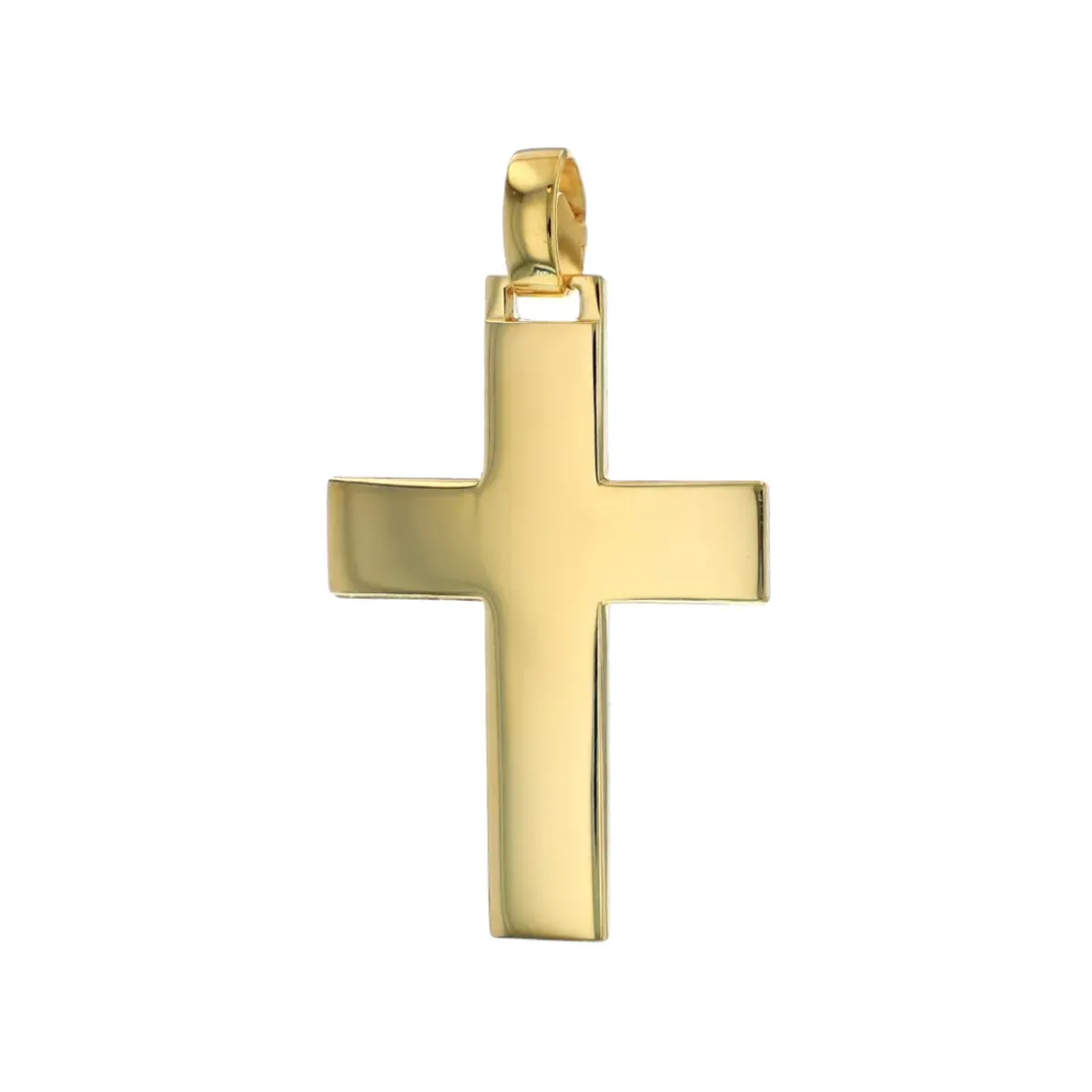 Josephs Jewelers Necklaces And Pendants>14K Yellow Gold Polished Front and Matte Back Cross Pendant