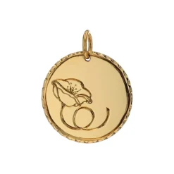 Josephs Jewelers Necklaces And Pendants>14K Yellow Gold Poppy Disc charm