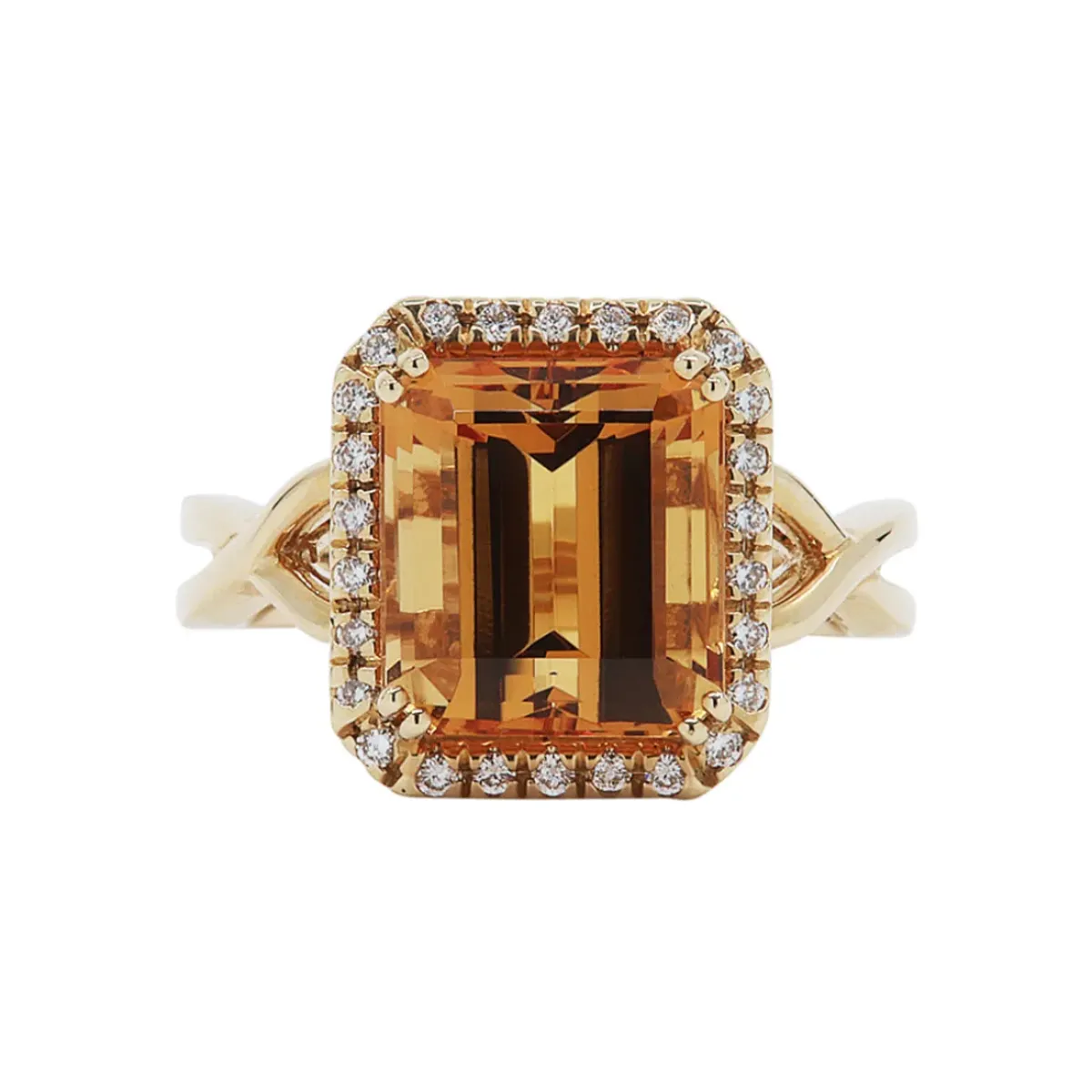 Josephs Jewelers Rings>14K Yellow Gold Precious Topaz and Diamond Halo Ring