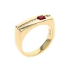 Josephs Jewelers Rings>14K Yellow Gold Princess Ruby and Diamond Ring