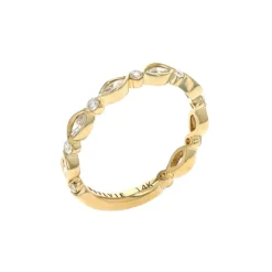 Josephs Jewelers Wedding Bands For Women>14K Yellow Gold Round and Marquise Diamond Wedding Band
