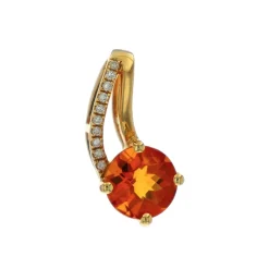 Josephs Jewelers Necklaces And Pendants>14K Yellow Gold Round Citrine Freeform Pendant