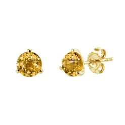 Josephs Jewelers Earrings>14K Yellow Gold Round Citrine Earrings
