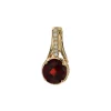 Josephs Jewelers Necklaces And Pendants>14K Yellow Gold Round Garnet and Diamond Pendant