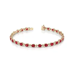 Josephs Jewelers Bracelets>14K Yellow Gold Ruby and Diamond Bracelet